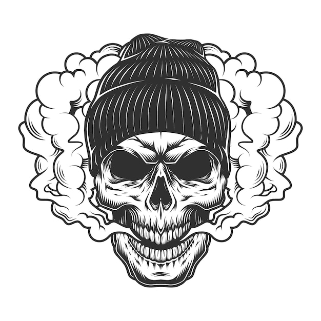 Free vector skull vaper concept