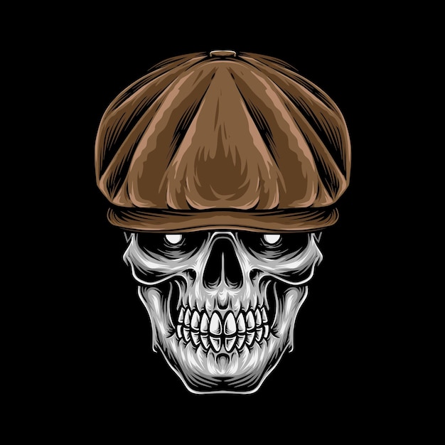 Free Vector skull wearing golf caps vector