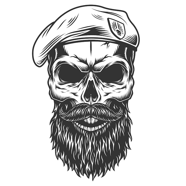 Free Vector skull with beard