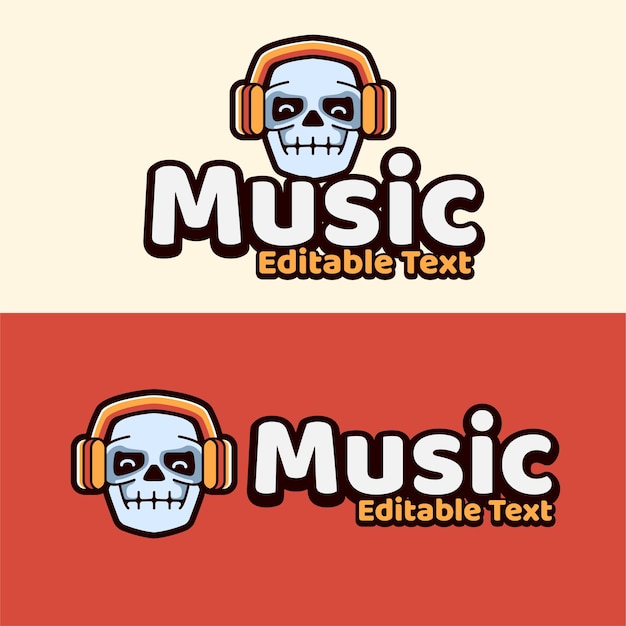 Free Vector skull with headset earphone for music or gaming mascots