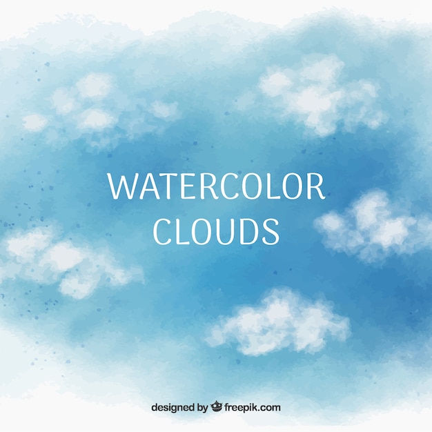 Free Vector sky with clouds watercolour background 