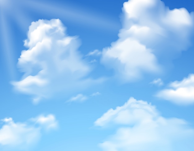 Free vector sky with clouds