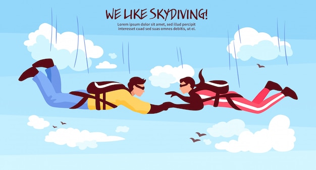 Free vector skydiving team illustration