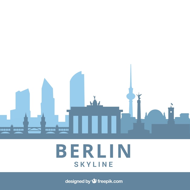 Skyline of berlin in blue tones