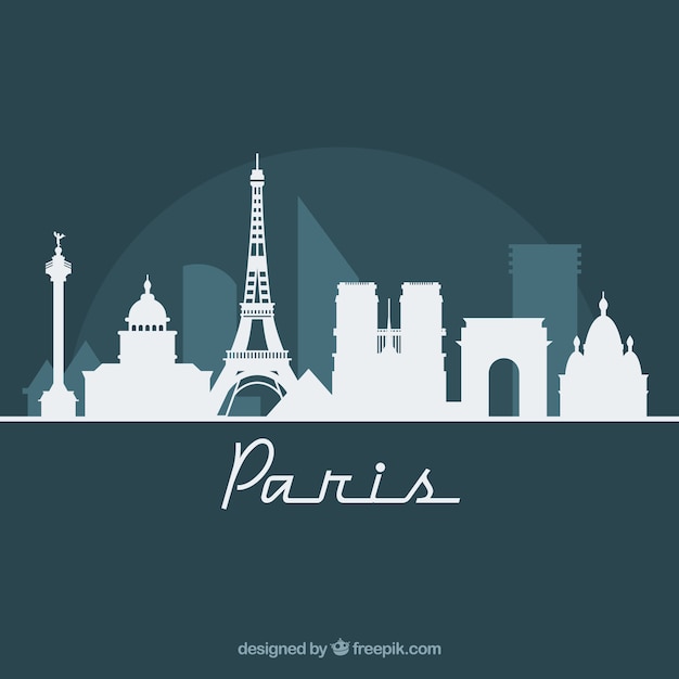 Free vector skyline design of paris