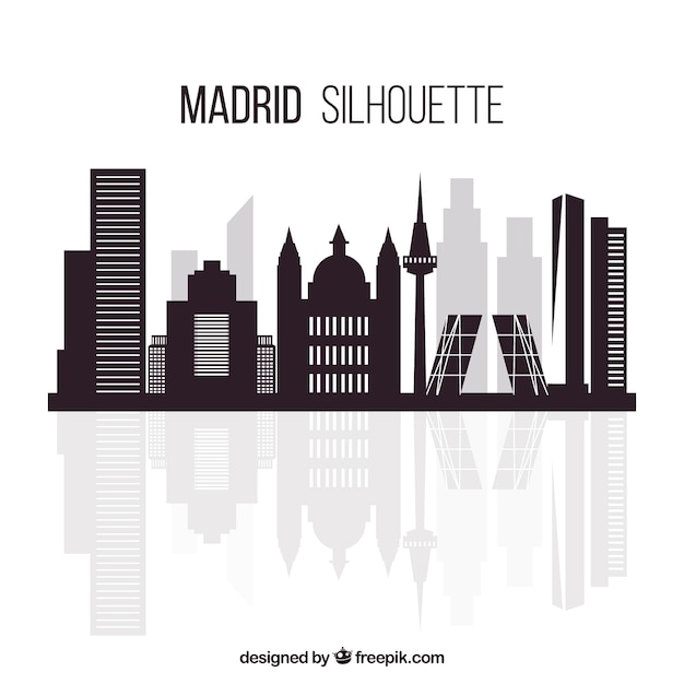 Skyline of madrid in flat design