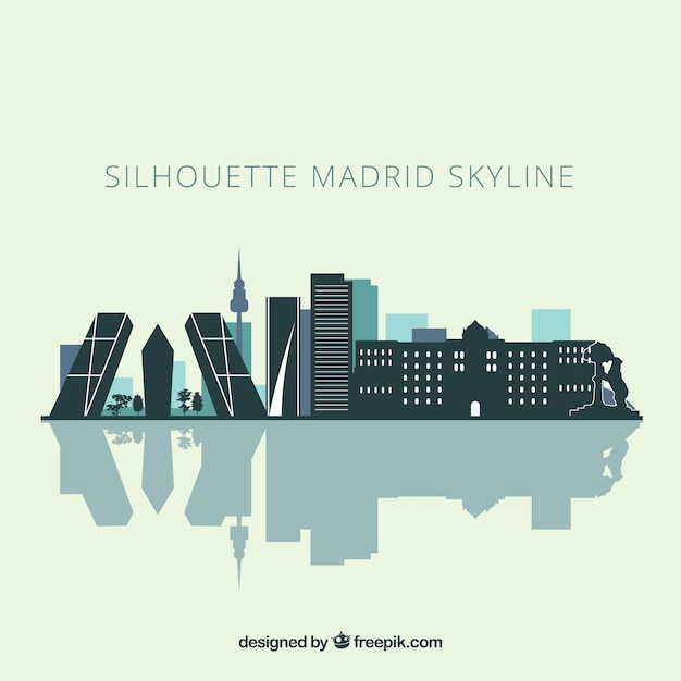 Skyline silhouette of madrid