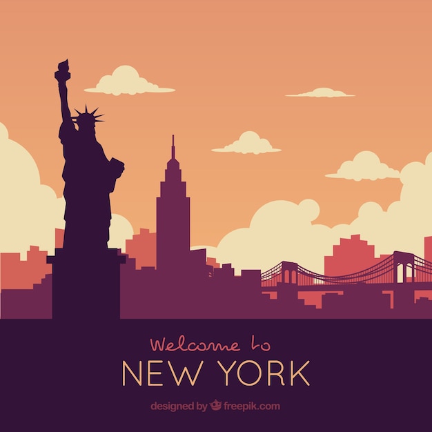 Free vector skyline silhouette of new york city