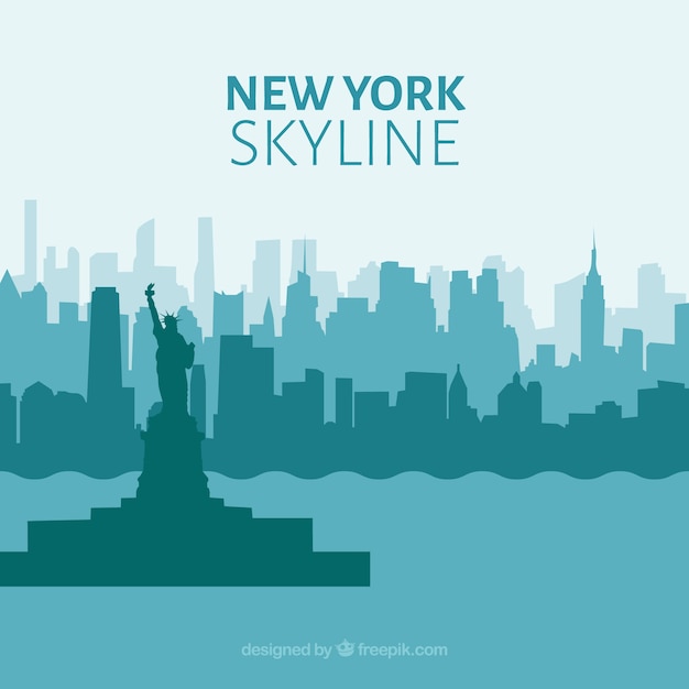 Free vector skyline silhouette of new york city