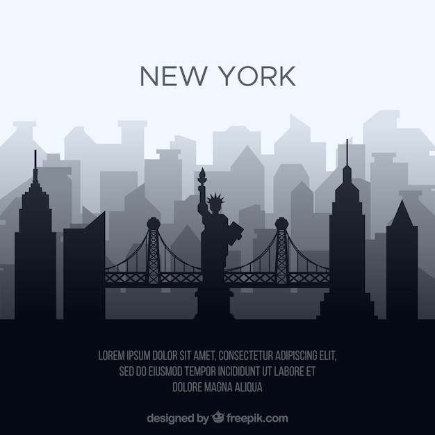 Free vector skyline silhouette of new york city