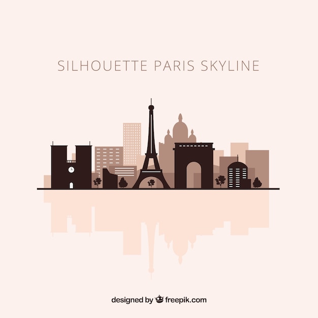 Skyline silhouette of paris