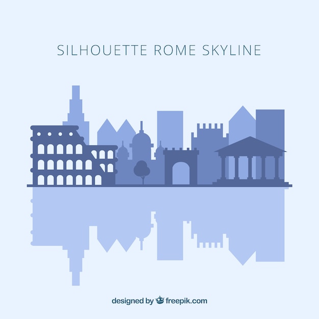 Skyline silhouette of rome