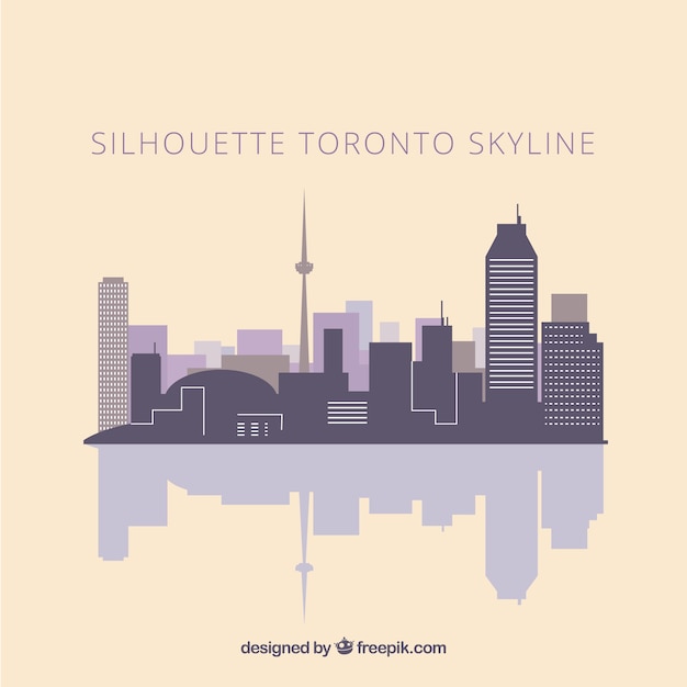 Free vector skyline silhouette of toronto