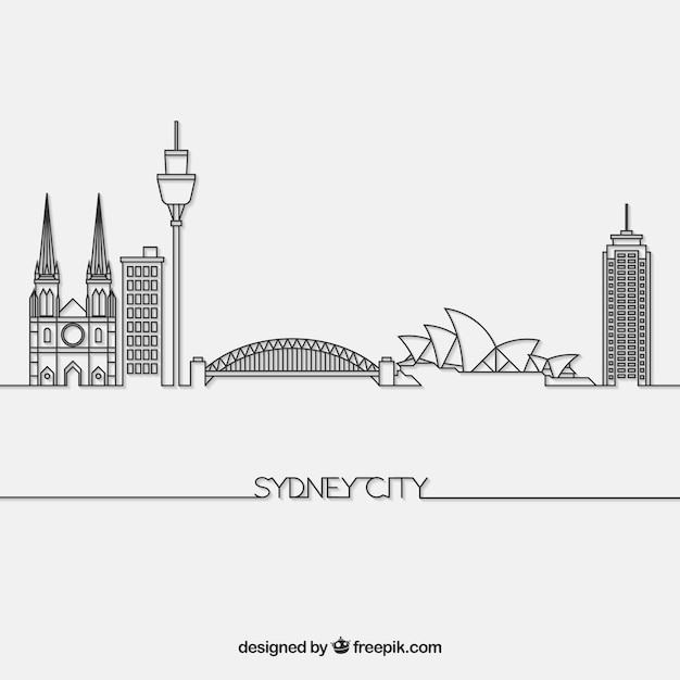 Free vector skyline of sydney