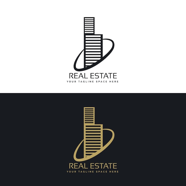 Free Vector skyscraper real estate logo