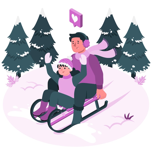 Sledding concept illustration