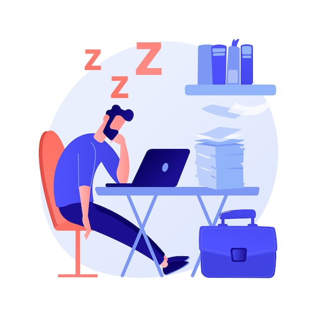 Free Vector sleep deprivation abstract concept vector illustration. insomnia symptom, sleep loss, deprivation problem, mental health, cause and treatment, clinical diagnostic, sleeplessness abstract metaphor.