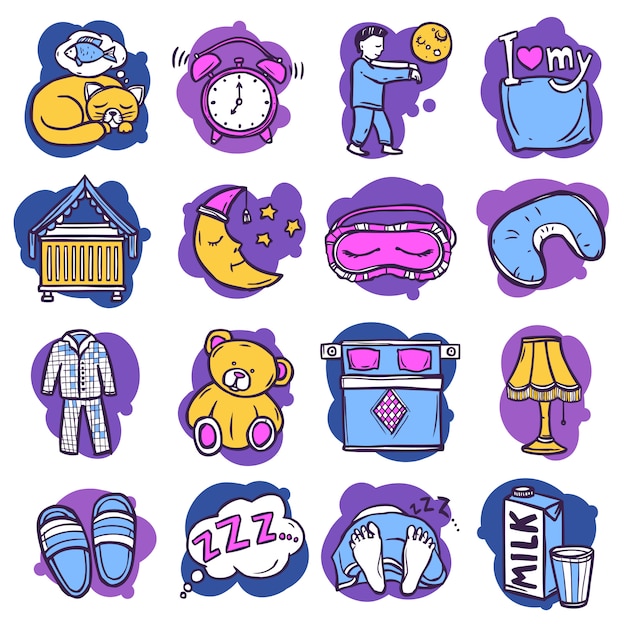 Free Vector sleep time icons