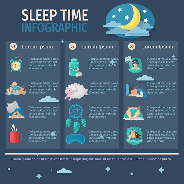 Free Vector sleep time infographic set 