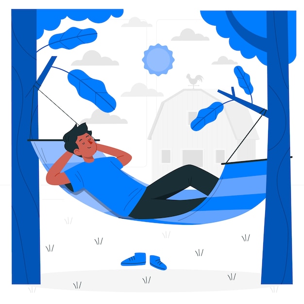 Free Vector sleeping in a hammock concept illustration