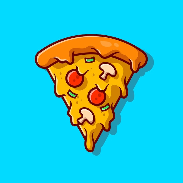 Free vector slice of pizza melted cartoon icon illustration.