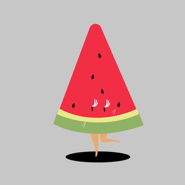 Free Vector slice of watermelon cartoon vector