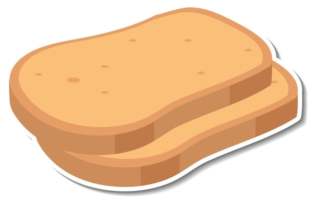 Sliced breads sticker on white background