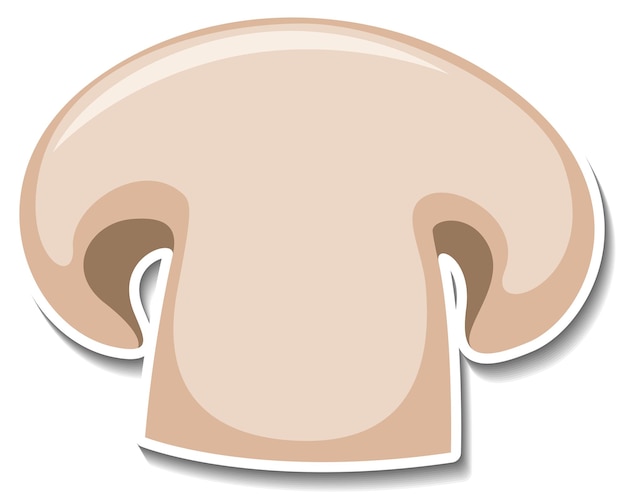 Free Vector sliced champignon mushroom sticker on white background