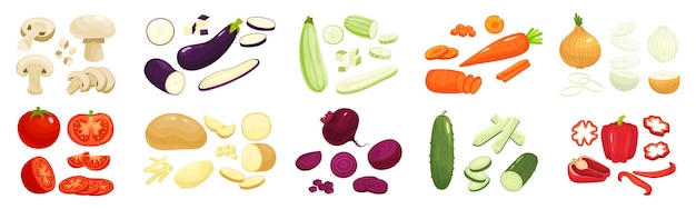 Free Vector sliced vegetables composition with flat isolated image of half purple cabbage front view vector illustration