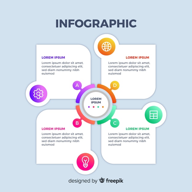 Slide design gradient business infographic