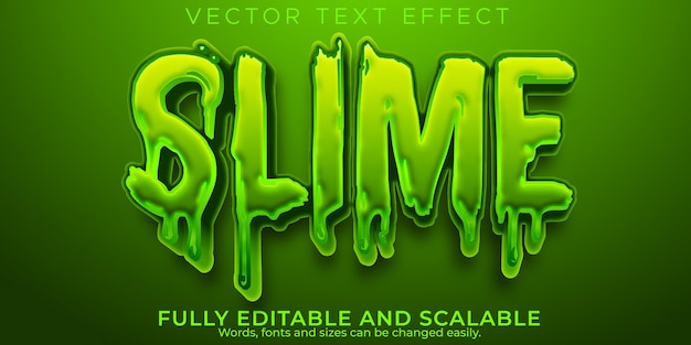 Free Vector slime text effect, editable green and sticky text style