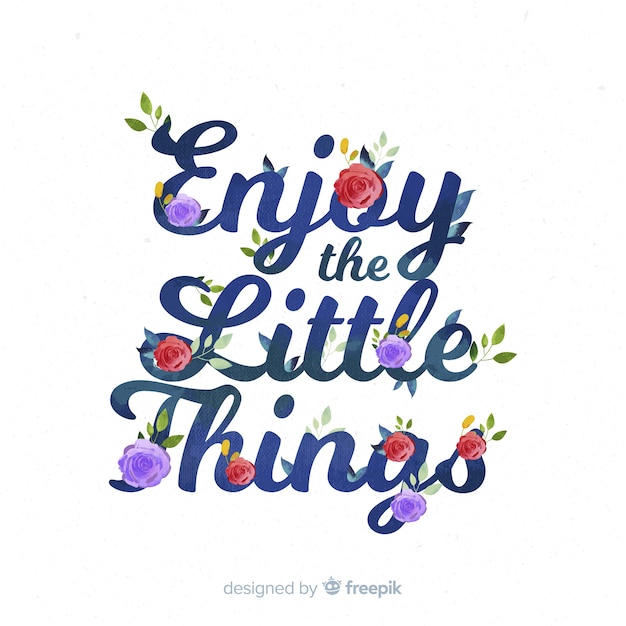 Free vector slogan with hand drawn flowers background