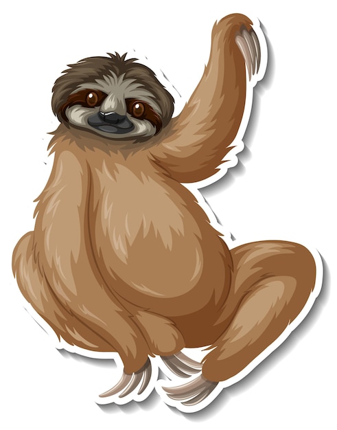 Free Vector a sloth animal cartoon sticker