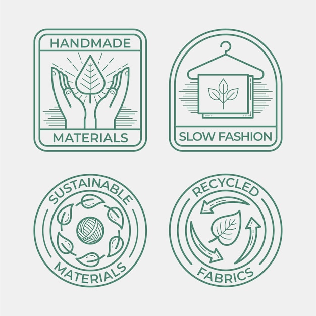 Free vector slow fashion badge collection