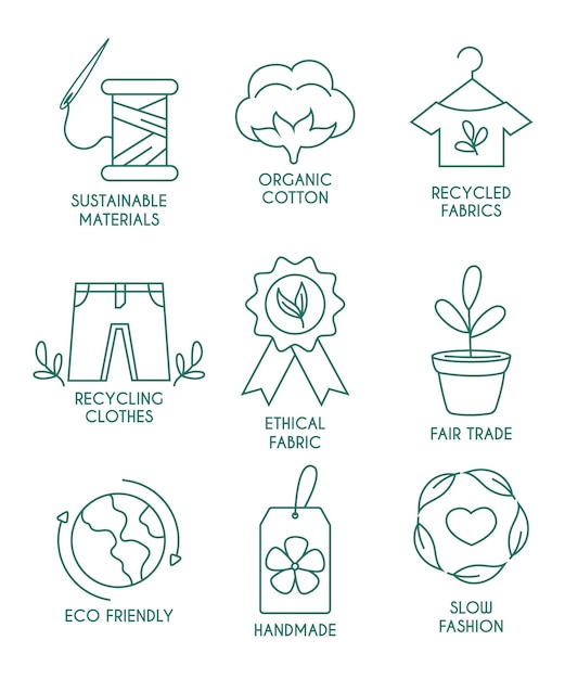 Free Vector slow fashion badge collection