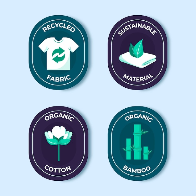 Free Vector slow fashion badge set