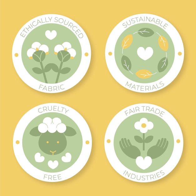 Free Vector slow fashion badge set