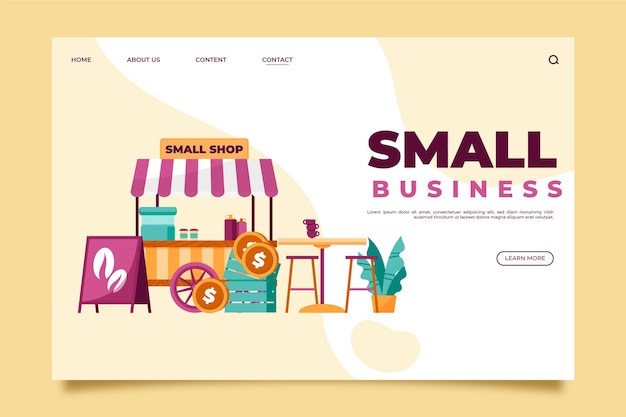 Free vector small business landing page concept