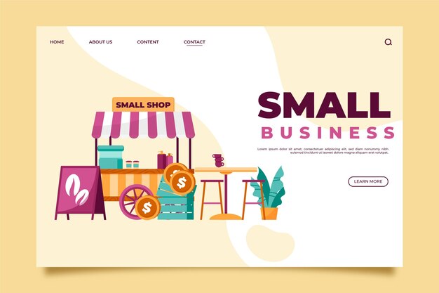 Small business landing page concept