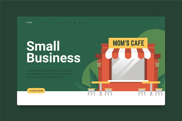 Small business landing page template