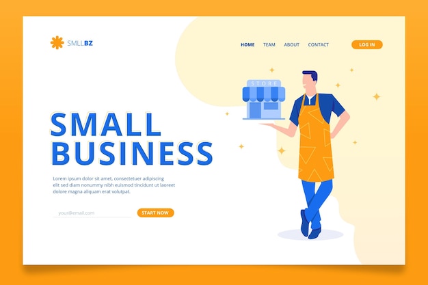 Small business landing page template