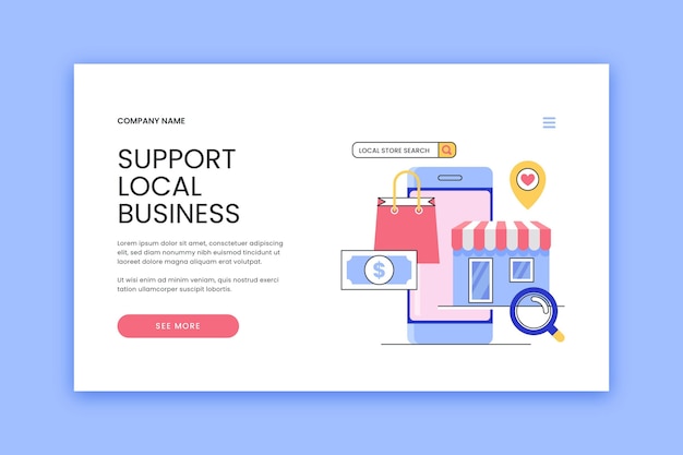 Small business landing page template