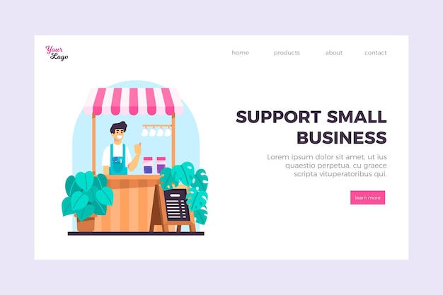 Small business landing page