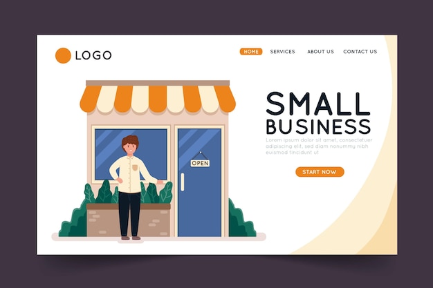 Small business landing page