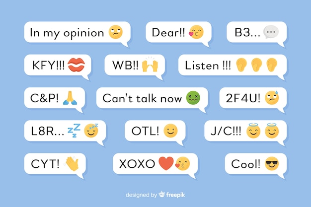 Small messages with different emojis