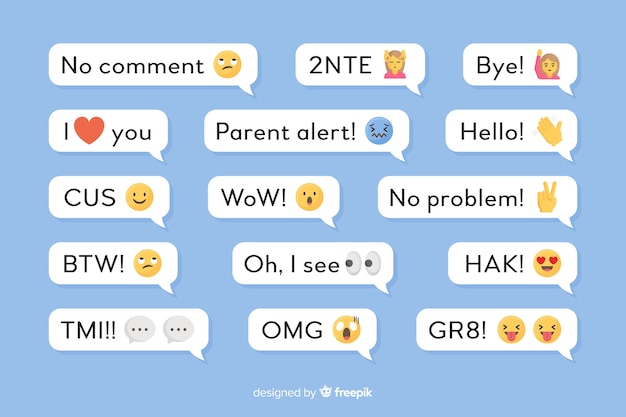 Free Vector small messages with emojis