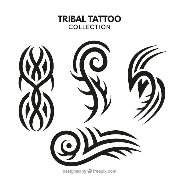 Free vector small tribal tattoo collection