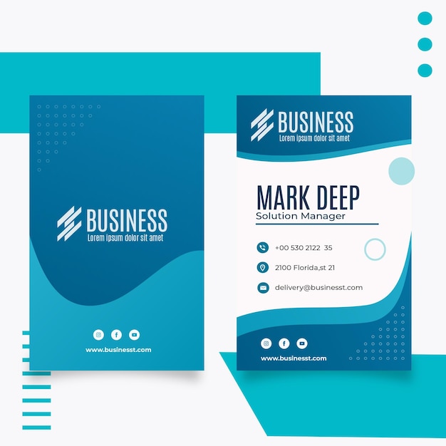 Smart business vertical business card template