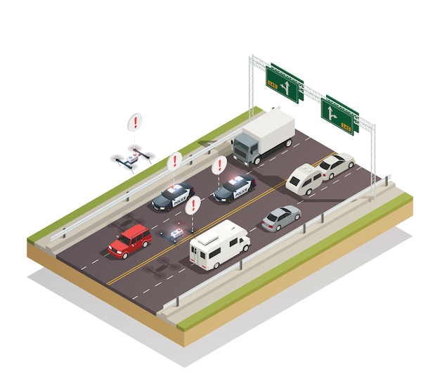 Smart City Traffic Isometric 