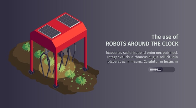 smart farm web banner with robotic planting station